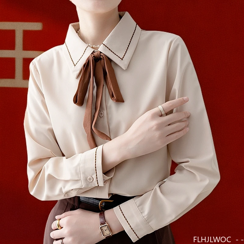 Formal Wear Japan Women - Bow Tie ฤดูใบไม้ผลิอย่างเป็นทางการ Basic Office Lady