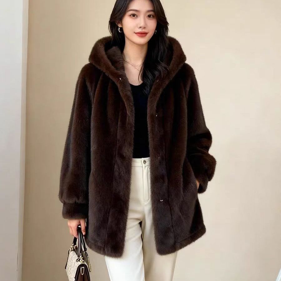 Tailored Coat Wool - เสื้อโค้ทขนมิ้งค์เทียมสำหรับผู้หญิง ฤดูใบไม้ร่วง อุ่นสบาย ผ้าขนสัตว์ แบบทางการ คลาสสิก