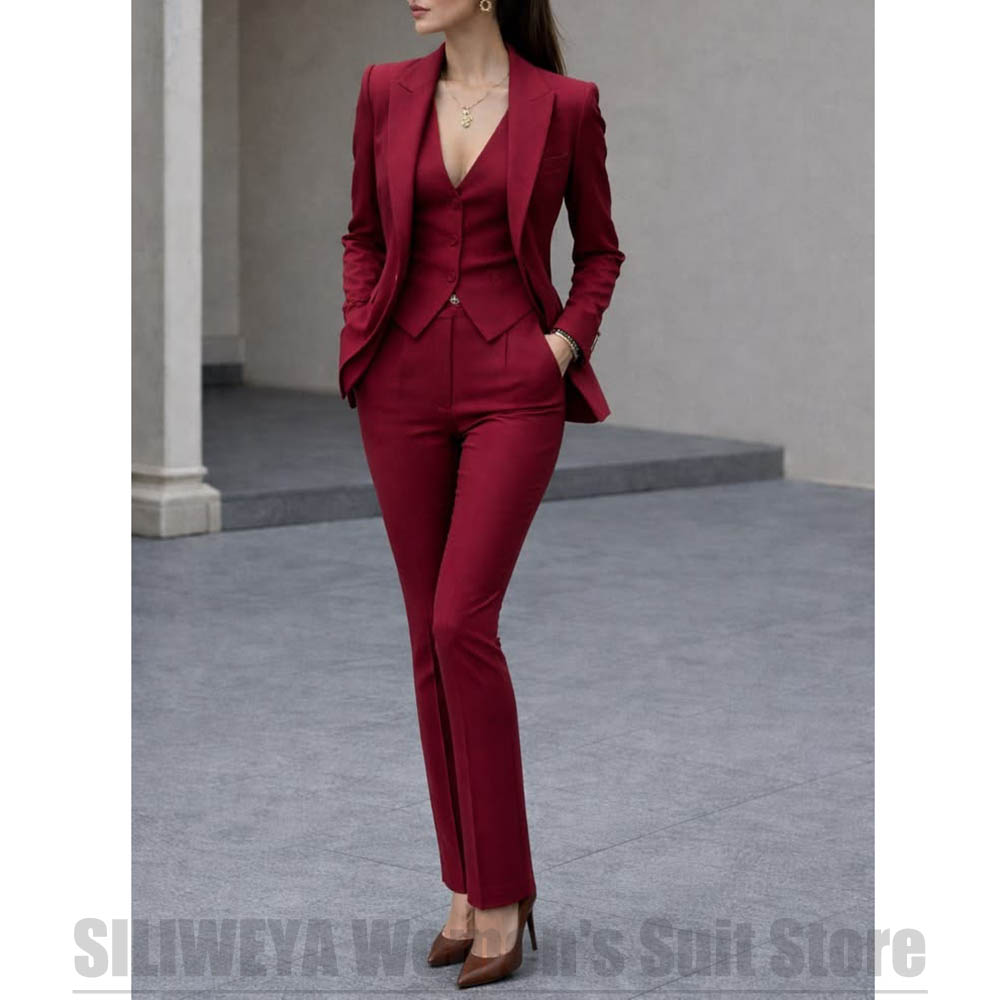 Women Formal Wear Blazers - ชุดสูทผู้หญิง 3 ชิ้น เสื้อเบลเซอร์ เสื้อกั๊ก กางเกง