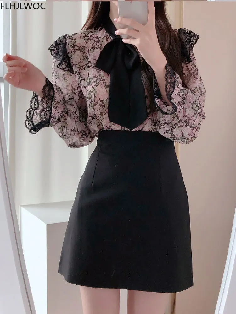 Retro Vintage ลูกไม้สีดํา Bow  - Formal Wear Japan Women บทวิจารณ์และราคา