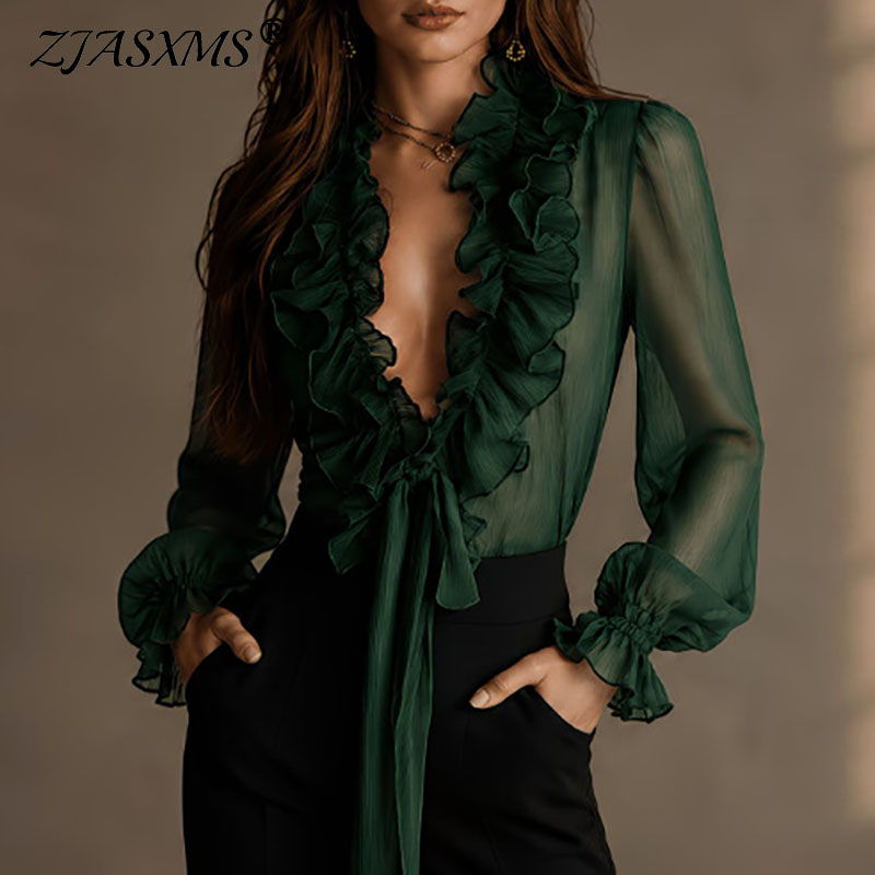 เสื้อเชิ้ตผู้หญิงทรงสวยหรู ผ้า - Women'S Formal Wear Blouse บทวิจารณ์และราคา