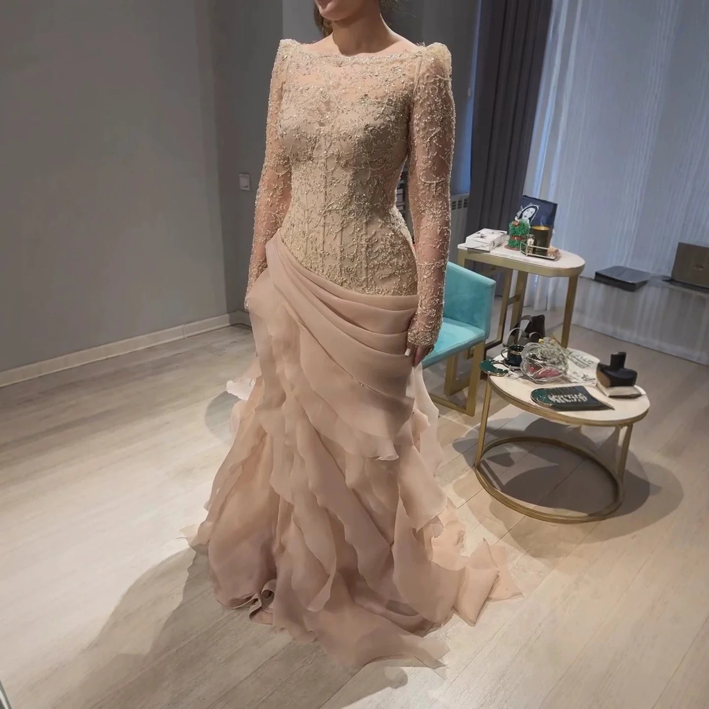    ชุดราตรีทรงเมอร์เมดแขนยาวป - Formal Gala Wear Women บทวิจารณ์และราคา