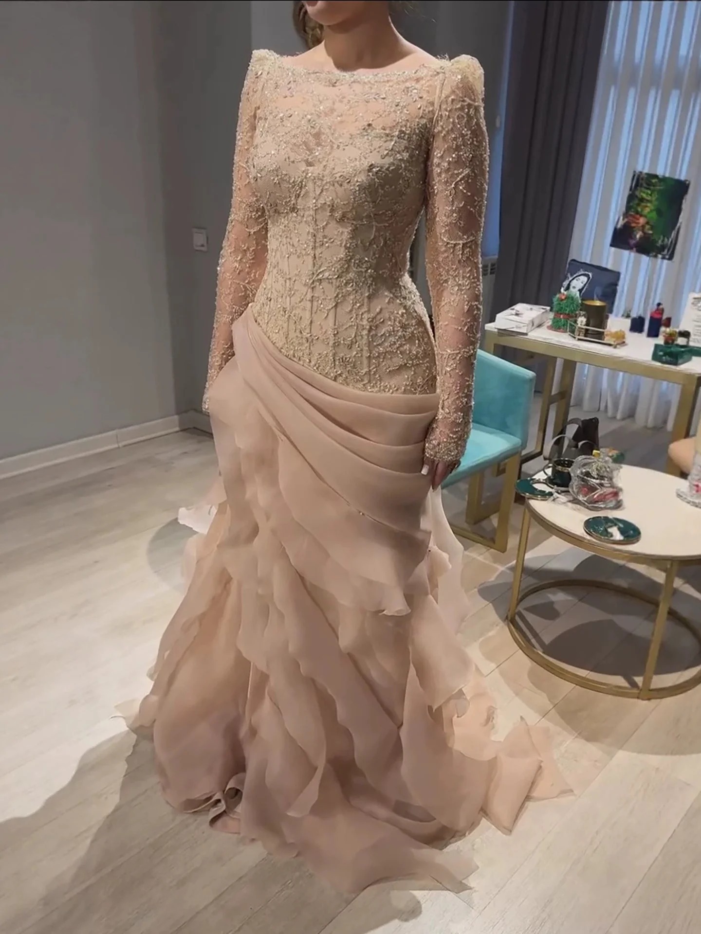    ชุดราตรีทรงเมอร์เมดแขนยาวป - Formal Gala Wear Women บทวิจารณ์และราคา