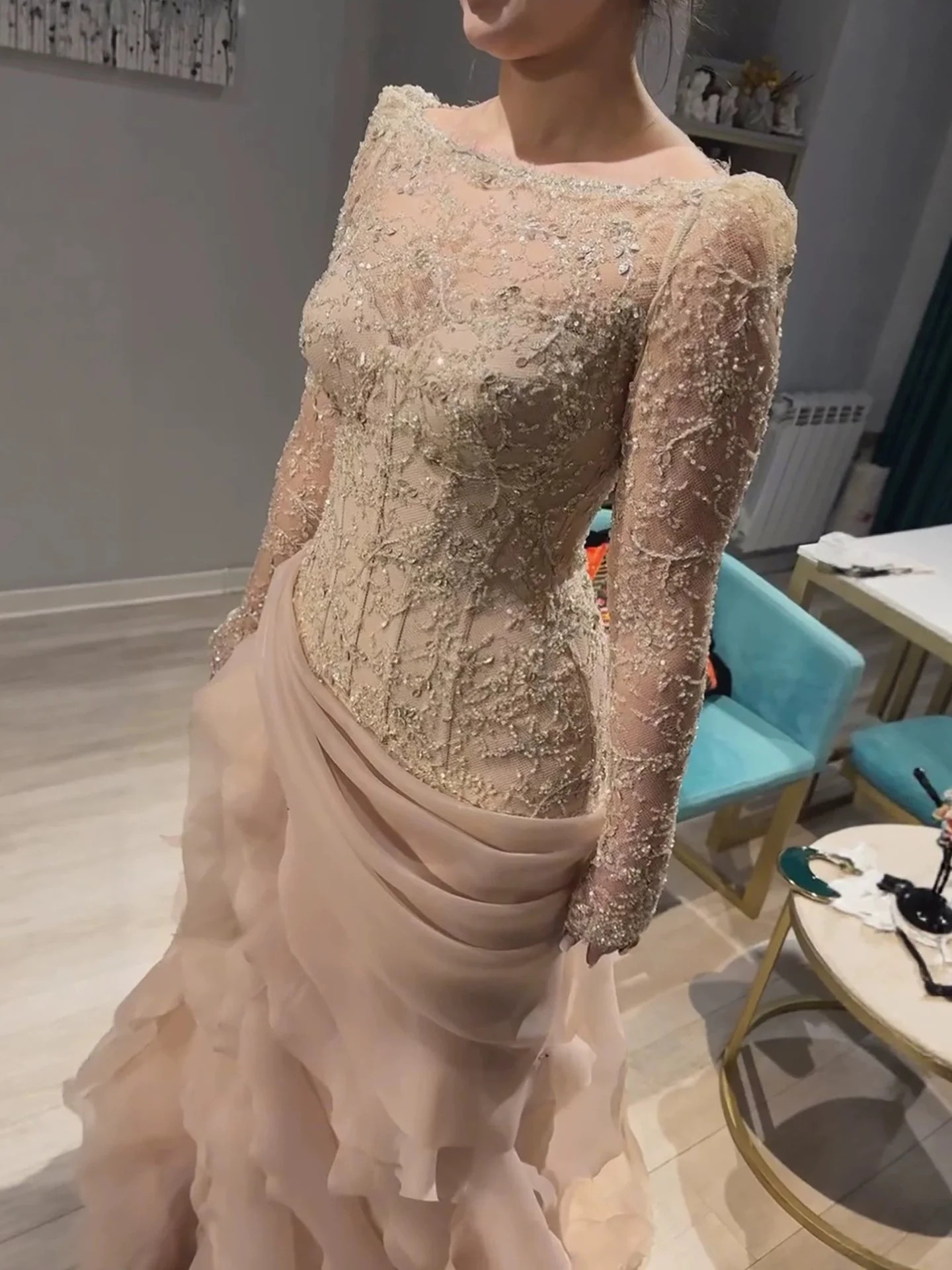    ชุดราตรีทรงเมอร์เมดแขนยาวป - Formal Gala Wear Women บทวิจารณ์และราคา