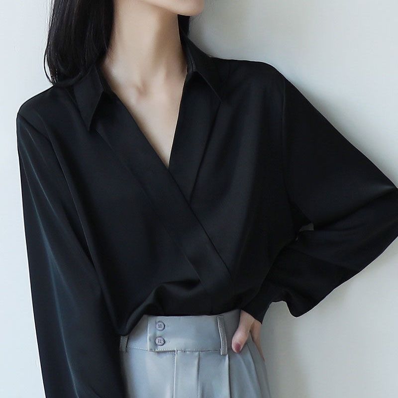 Gidyq เสื้อชีฟองสีดำสำหรับผู้ห - Women'S Formal Wear Blouse บทวิจารณ์และราคา