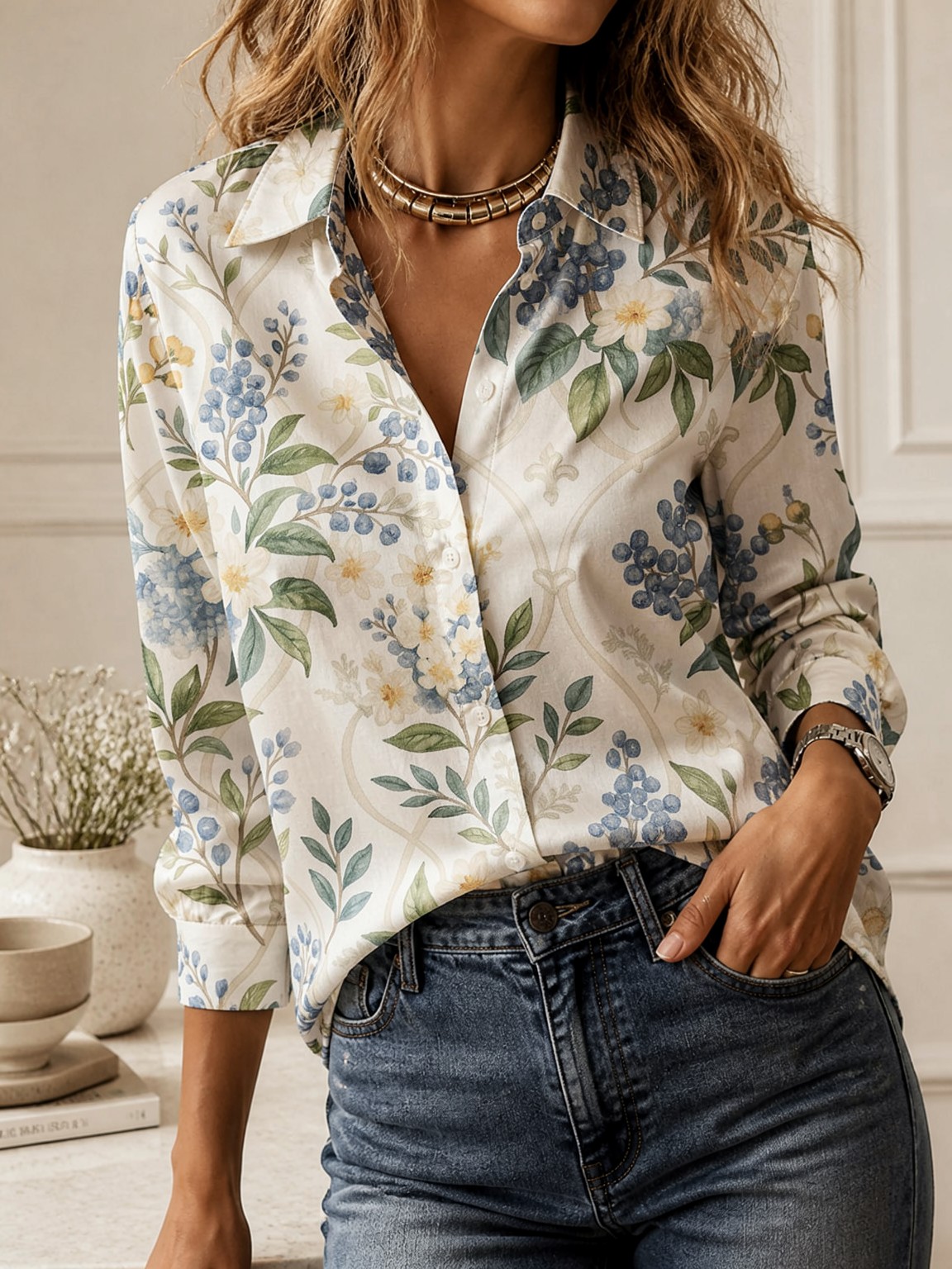 เสื้อเชิ้ตคอปกแบบลำลองสำหรับผู - Women'S Formal Wear Blouse บทวิจารณ์และราคา