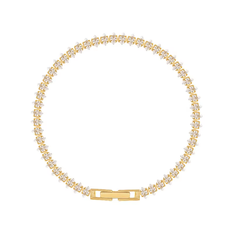 สร้อยข้อมือทองคำประดับเพชร CZ  - Formal Gala Wear Women บทวิจารณ์และราคา