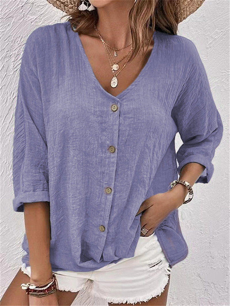 Elegant ปุ่มเสื้อฤดูใบไม้ผลิให - Women'S Formal Wear Blouse บทวิจารณ์และราคา