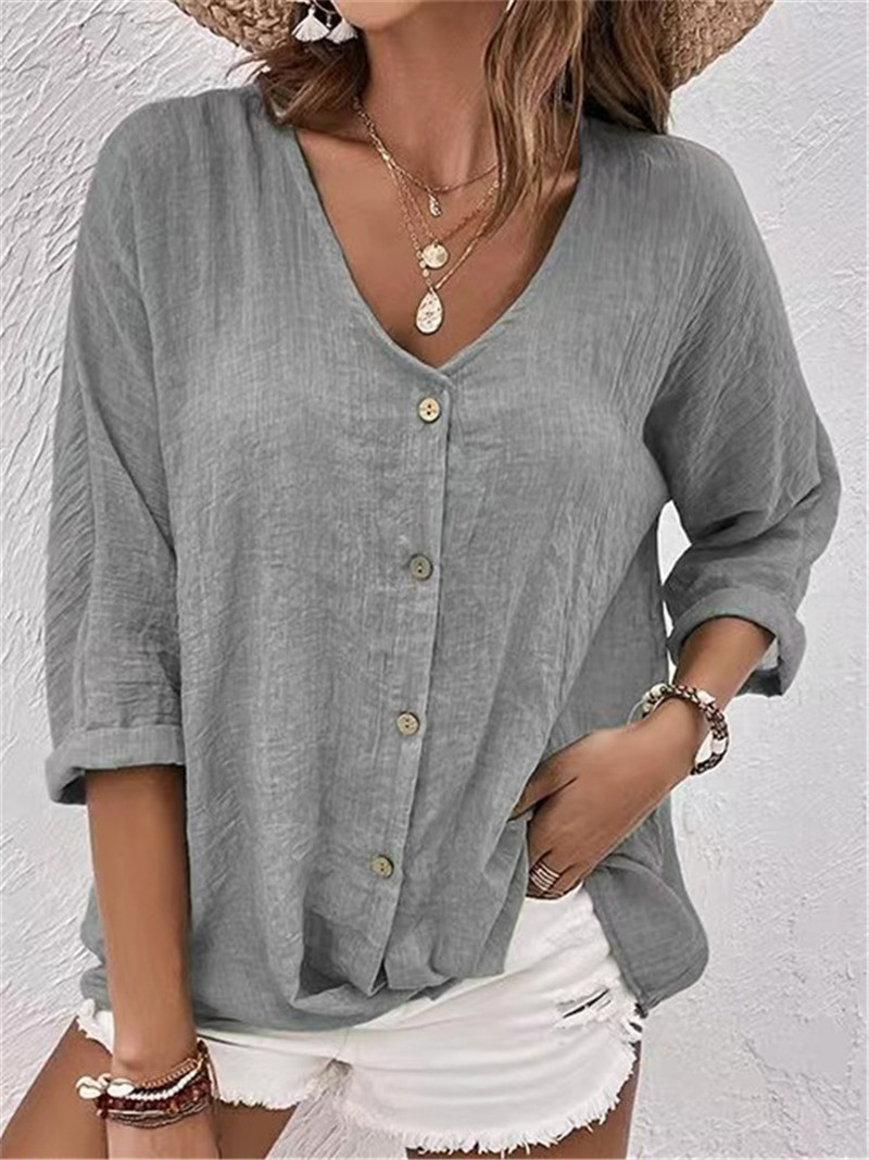 Elegant ปุ่มเสื้อฤดูใบไม้ผลิให - Women'S Formal Wear Blouse บทวิจารณ์และราคา
