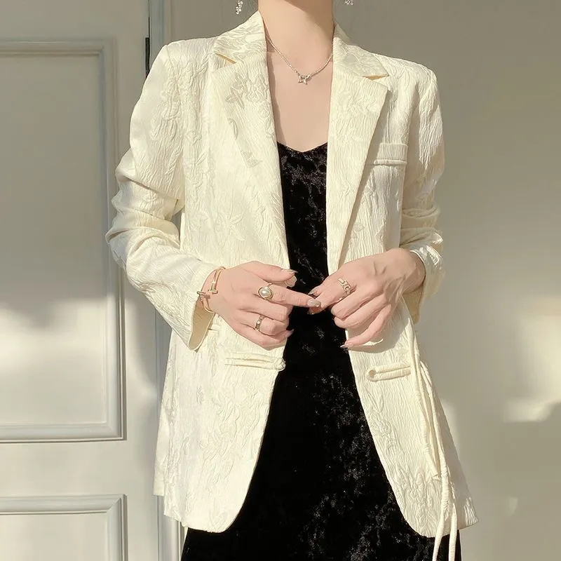 เสื้อแจ็คเก็ตเบลเซอร์สีขาวสำหร - Women Formal Wear Blazers บทวิจารณ์และราคา