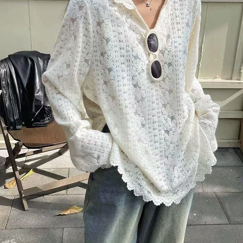 Y2Kลูกไม้Hoodedเสื้อผู้หญิงStr - Women'S Formal Wear Blouse บทวิจารณ์และราคา