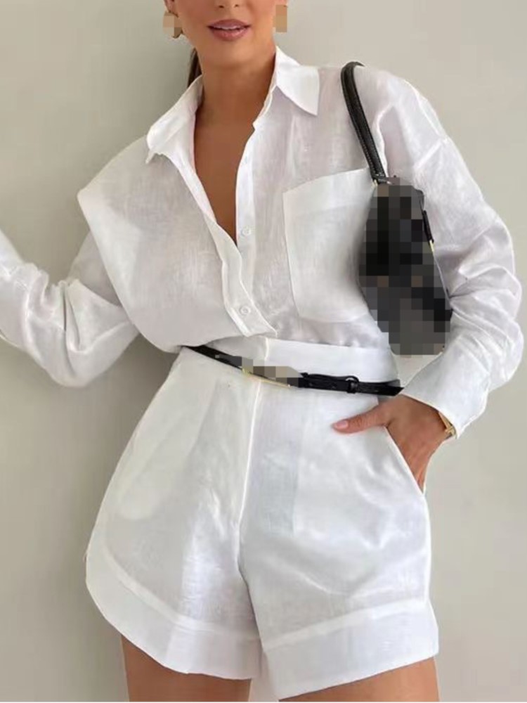 ฤดูร้อนสบายๆชุดสตรีปุ่มกระเป๋า - Women'S Formal Wear Blouse บทวิจารณ์และราคา