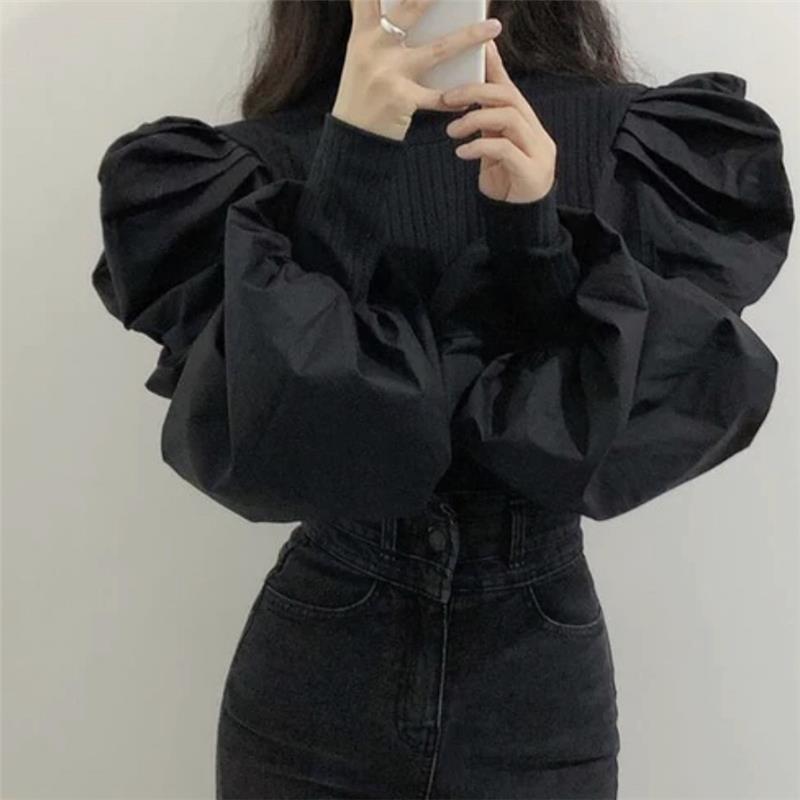 เสื้อเบลาส์แขนยาวถักแบบสวมหัวเ - Women'S Formal Wear Blouse บทวิจารณ์และราคา