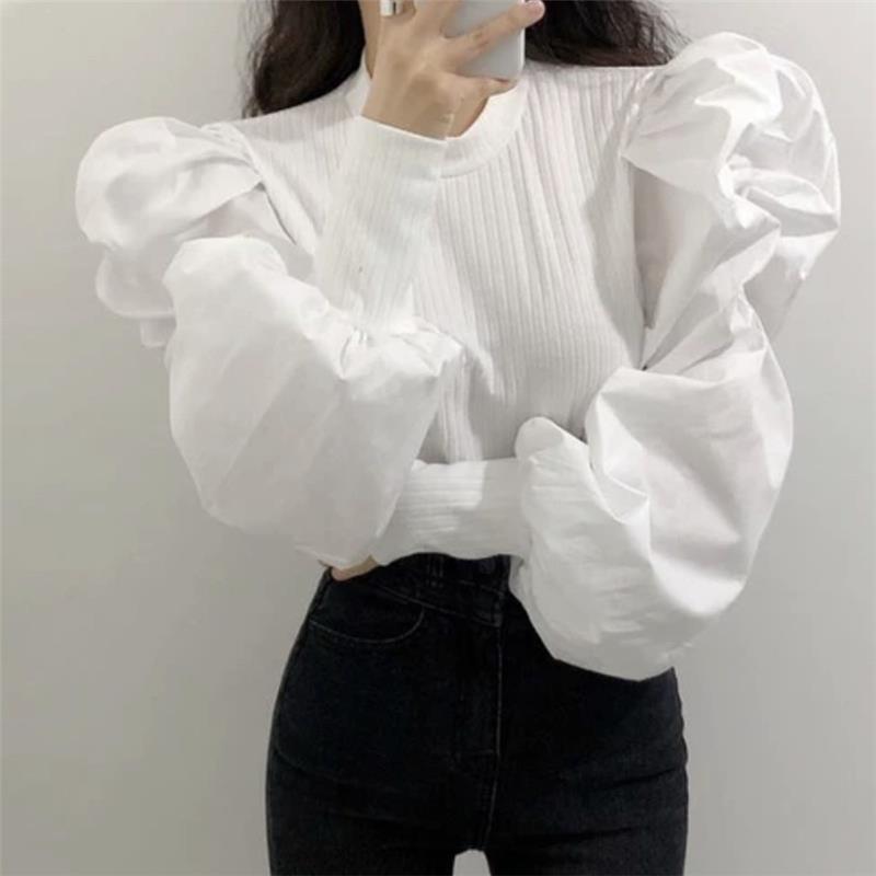 เสื้อเบลาส์แขนยาวถักแบบสวมหัวเ - Women'S Formal Wear Blouse บทวิจารณ์และราคา