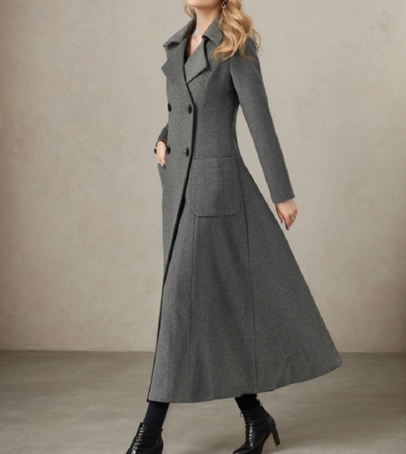 เสื้อโค้ทผู้หญิงสีเทา แจ็คเก็ต - Tailored Coat Wool บทวิจารณ์และราคา