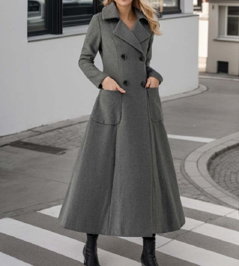 เสื้อโค้ทผู้หญิงสีเทา แจ็คเก็ต - Tailored Coat Wool บทวิจารณ์และราคา