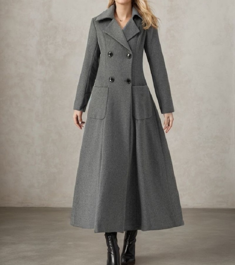 เสื้อโค้ทผู้หญิงสีเทา แจ็คเก็ต - Tailored Coat Wool บทวิจารณ์และราคา