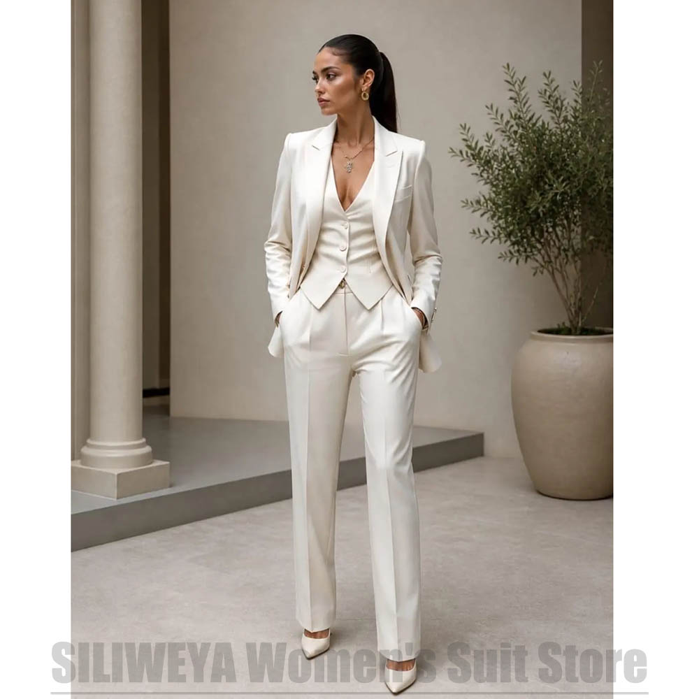 ชุดสูทผู้หญิง 3 ชิ้น เสื้อเบลเ - Women Formal Wear Blazers บทวิจารณ์และราคา